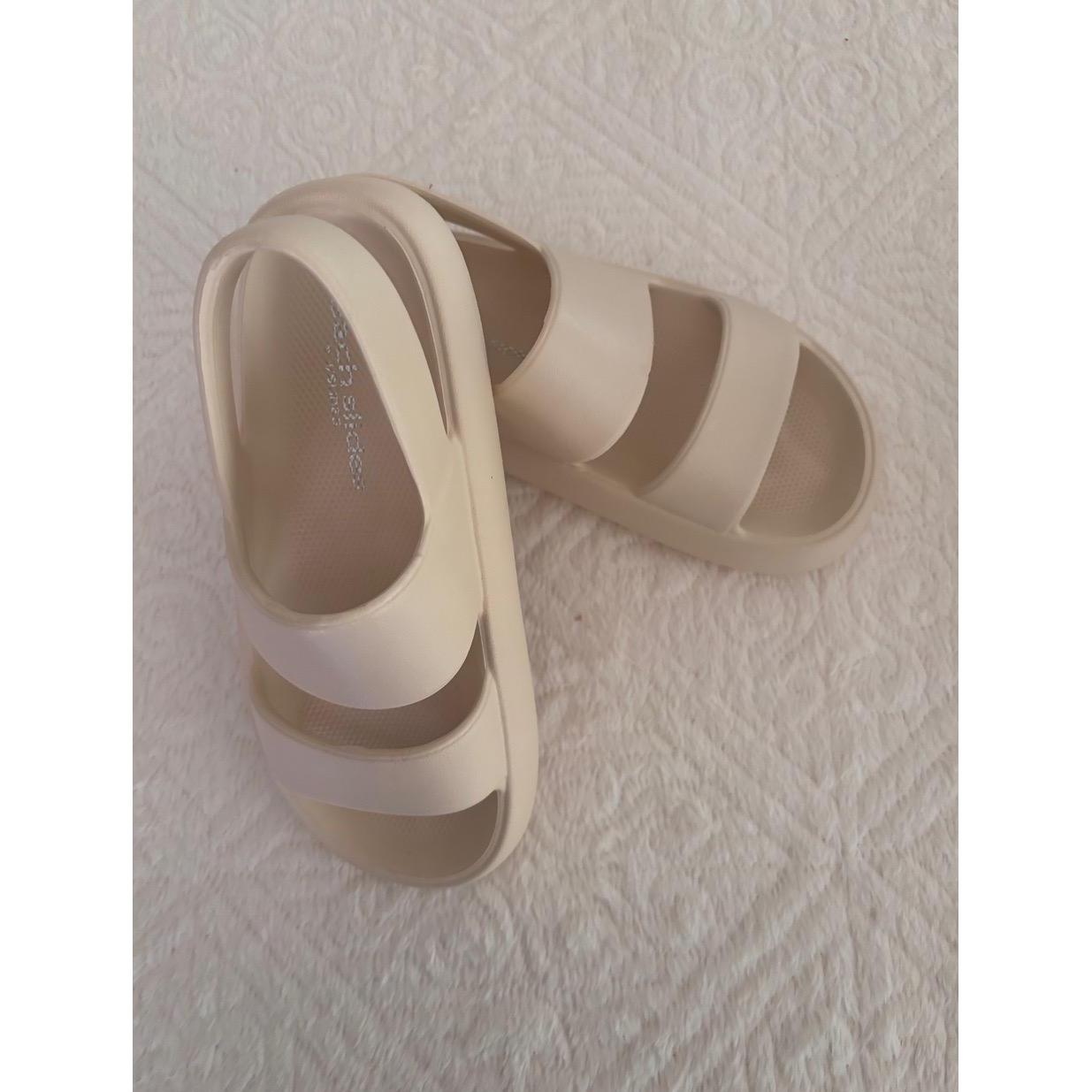 New Jslides Sandals Womens Size 9m Cream Sporty Eva Twostrap Opentoe Slipon Chic